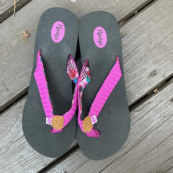 NWOT Floopi Women's Yoga Mat Thong Flip Flop Wedge Sandals - Anna size 10 - Picture 2 of 8